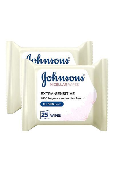 Johnson & Johnson Johnsons Extra Sensitive Cleansing Wipes All Skin Types 2 x 25 pcs