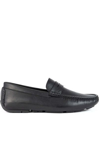 Santino Milano Black Moccasins Mens Shoes