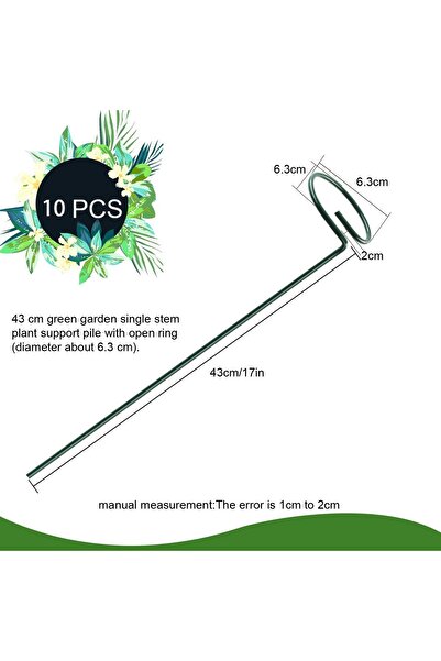 COOYA مجموعة من 10 أوتاد دعم للنباتات مع 20 مشبكًا نباتيًا لسيقان الطماطم والزنبق والفاوانيا والورد