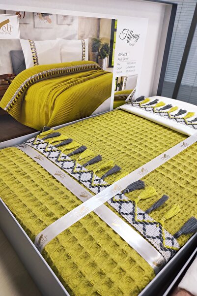 Sevim Double 4 Piece Tasseled Pool Pike Set-Hardal