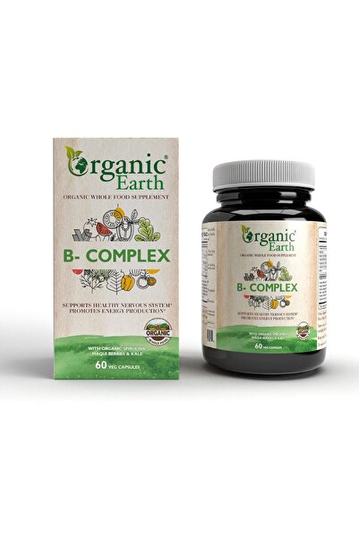 ORGANIC EARTH فيتامين ب المركب النباتي I نباتي، خالٍ من الغلوتين، تغذية نظيفة...