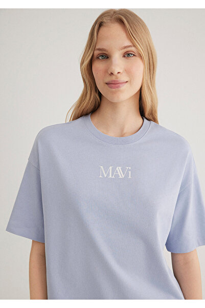 Mavi Koszulka z nadrukiem z logo Oversize / Szeroki krój 1611593-85385