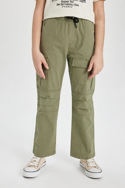 DeFacto Boy's Gabardine Trousers - Cargo Pocket and Straight Leg B5924A824Sp