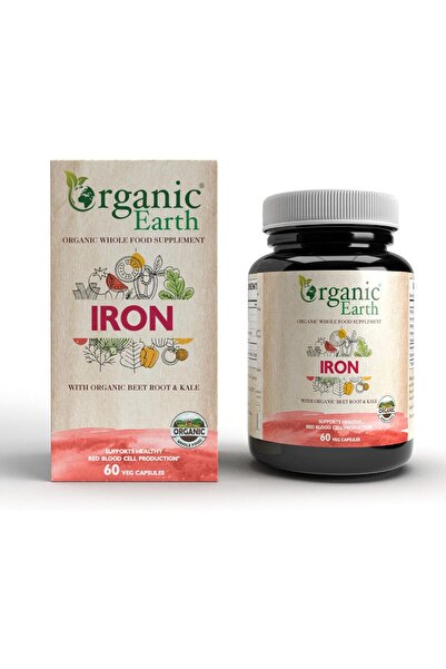 ORGANIC EARTH الحديد النباتي I يحارب التعب ويحسن مستويات الطاقة I يحسن الهيمو...
