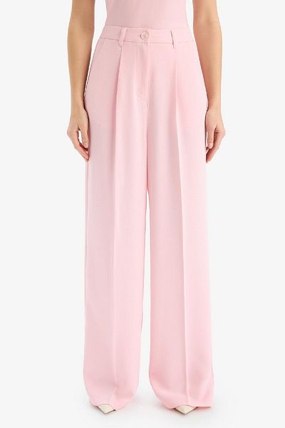 DeFacto Afra X Wide Leg Crepe Fabric Palazzo Pants with Pockets High Waist Long Length Wide Leg F0083Ax25Sm