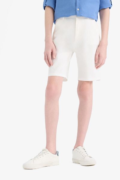 DeFacto Boy's Basic Plain Gabardine Shorts with Pockets C2955A825Sm
