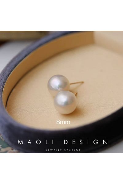 Choice White 8cm Simple Women's Pearl Earrings High-End Outdoor Travel Versatile Earrings Stud Earrings