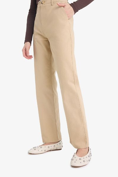 DeFacto Cool Straight Fit Gabardine Trousers High Waist E4346Ax25Sp