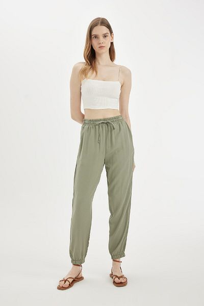 DeFacto Viskose-Jogginghose – Basic-Hose mit normaler Taille, knöchellang, Tasche X0140az24sm