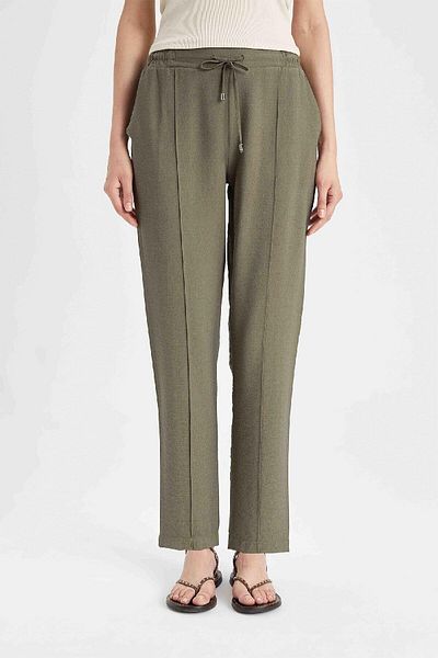 DeFacto Elastic Waist Lace-Up Jogger Pants - Straight Leg D2573Ax24Au