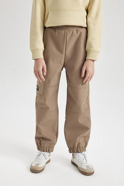DeFacto Boy's Fleece Jogger Pants - Elastic Waist, Leg and Cargo Pocket, Plush Lined D3460A824Wn