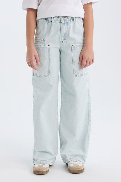 DeFacto Pantaloni din bumbac cu picior lat pentru fete D7110A825SP