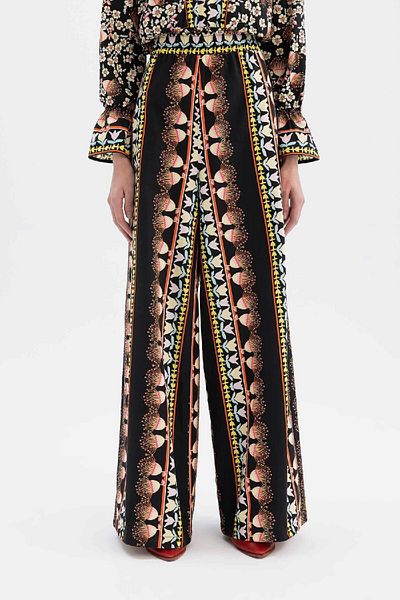 DeFacto Lug Von Siga X Wide Leg Wide Leg Maxi Popeline Hose Gemustert Normale Taille C1132ax24sm