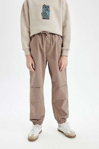 DeFacto Boy's Gabardine Jogger Pants - Pockets, Elastic Waist and Legs C7577A824Wn