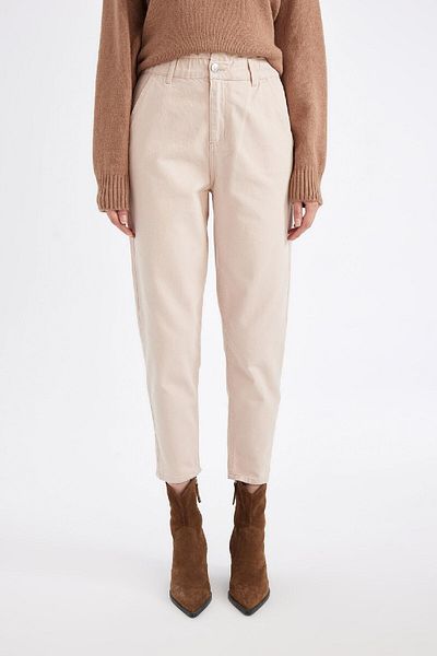 DeFacto High Waist Pocket Gabardine Pants - Basic Straight Cut S2790Az24Wn