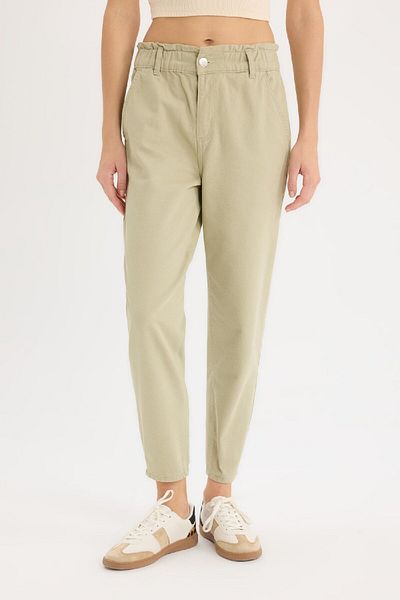 DeFacto Paperbag Gabardine Pants Standard Leg Pocket S2790Az25Sp