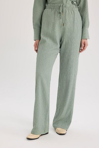 DeFacto Wide Leg Pocket Detailed Standard Leg Crinkle Fabric Pants D8680Ax25Sp