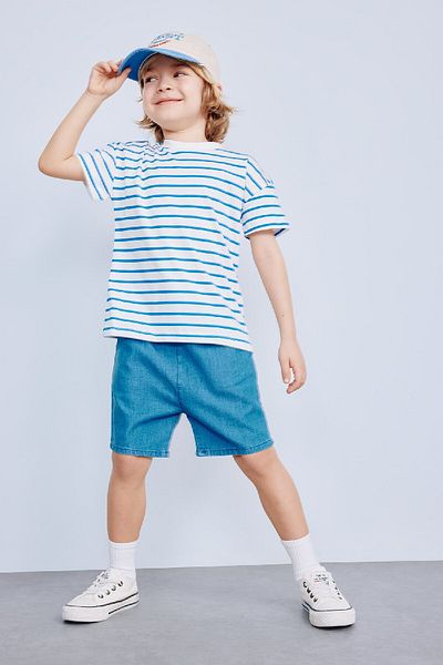 DeFacto Tricou cu mânecă scurtă în dungi pentru bebeluși E6740A525SM