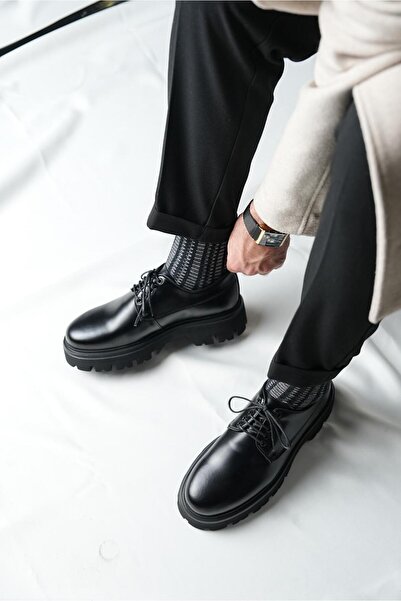 TETRİ Classman Model Hakiki Deri El Yapımı Erkek Siyah Casual Ayakkabı