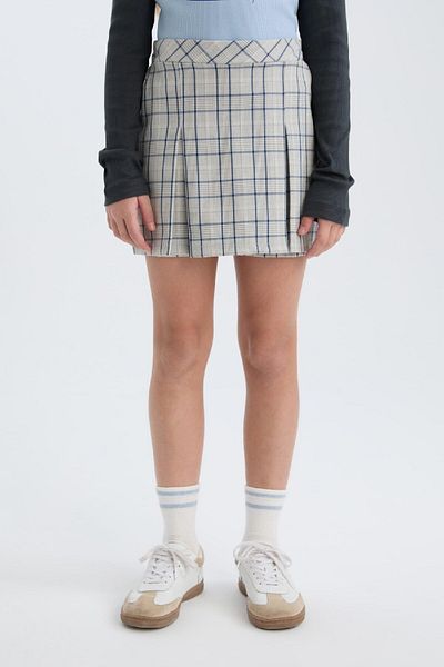 DeFacto Girl's Checkered Pleated Skirt E0061A825Sp