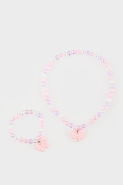 DeFacto Girl's Butterfly Necklace Bracelet Set E8093A8Ns