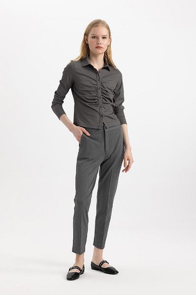 DeFacto Classic Chino Pants Normal Waist Basic Straight Pocket Ankle Length C1429Ax24Sp