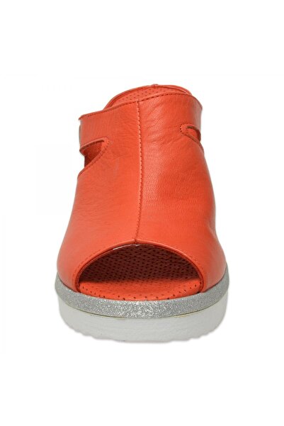 Mammamia D25Yt-1455Z Daily Wedge Heeled Red Women's Slippers