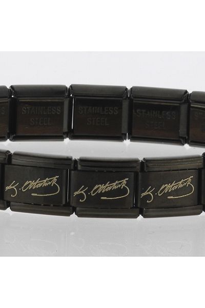 Takı Dükkanı K. Atatürk Signed Italian Charm Unisex Steel Bracelet 18cm Scb54