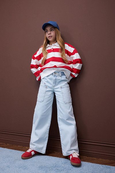DeFacto Pantaloni din bumbac cu picior lat pentru fete D7110A825SP
