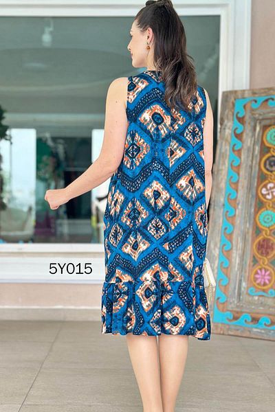 İnce Topuk Zero Sleeve Viscose Dress 5Y015