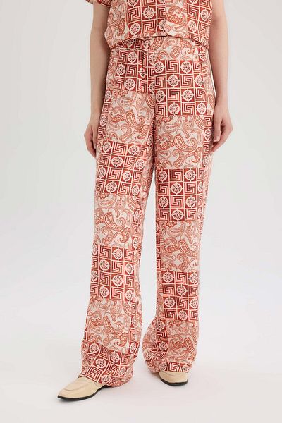DeFacto Regular Fit Wide Wide Leg Pattern Pants D4631Ax25Sp