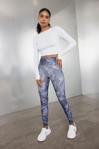 DeFacto Defactofit Patterned Waist Hugging Sports Tights C9380Ax24Au
