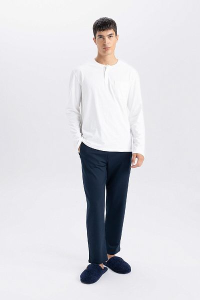 DeFacto Marineblaue Slim-Fit-Jogginghose mit Reißverschluss – D6091ax24au