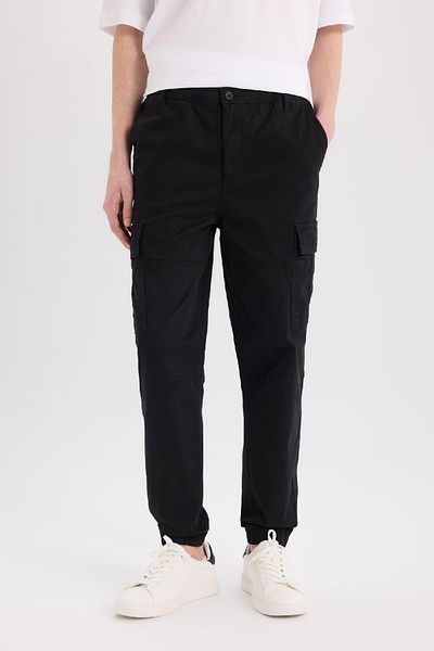 DeFacto Παντελόνι Gabardine Jogger - με τσέπη Cargo και ελαστική μέση C9163AX25SP