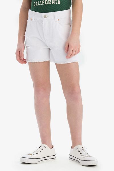 DeFacto Girls' Ripped Detail Cotton Jean Shorts D9649A825Sm