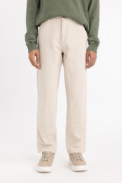 DeFacto B9365Ax23Wn Model - Gabardine Trousers with Straight Leg Pockets
