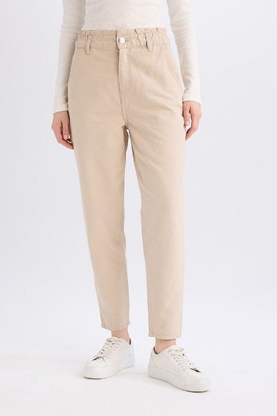 DeFacto Paperbag Gabardine Pants Standard Leg Pocket S2790Az25Sp