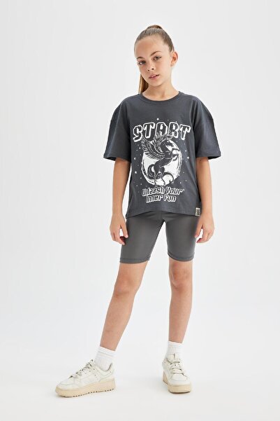 DeFacto Kız Çocuk Biker Tayt D0906A824HS