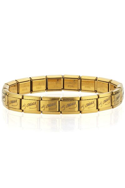 Takı Dükkanı K. Atatürk Signed Italian Charm Unisex Steel Bracelet 18cm Scb54