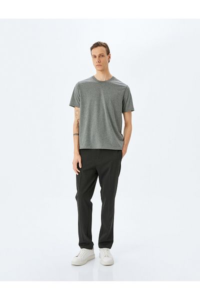 Koton Short Sleeve Crew Neck Regular Fit Cotton Blend Basic T-Shirt
