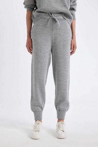 DeFacto Základní pletené kalhoty Jogger – kapsy, gumový pas, šněrování R1701Az24Wn