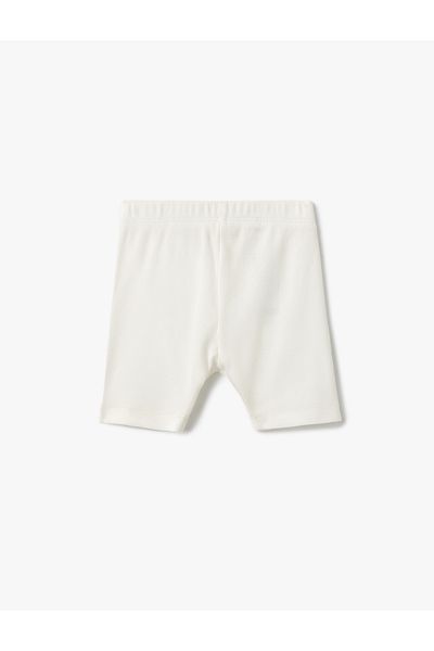 Koton Cotton Elastic Detailed Ribbed Basic Short Leggings