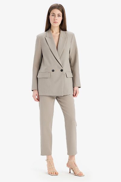 DeFacto Carrot Fit Crop-Stoffhose mit Reißverschluss, hoher Taille, schmalem Bein C2466ax25sp