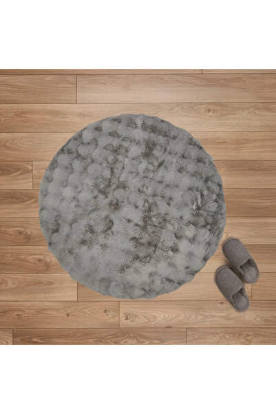 Evidea Soft Bubble Yuvarlak Halı - Gri - 100x100 cm
