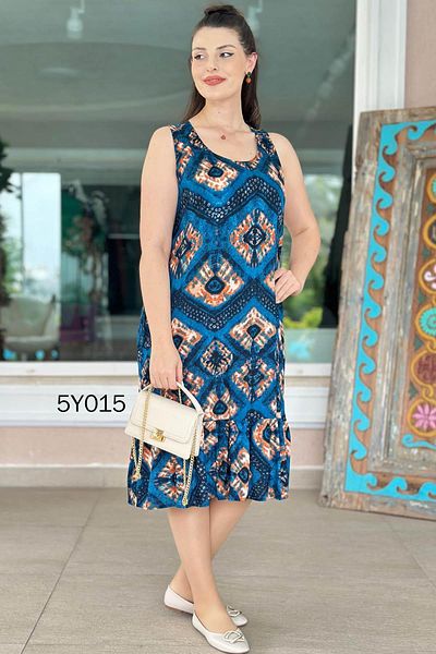 İnce Topuk Zero Sleeve Viscose Dress 5Y015