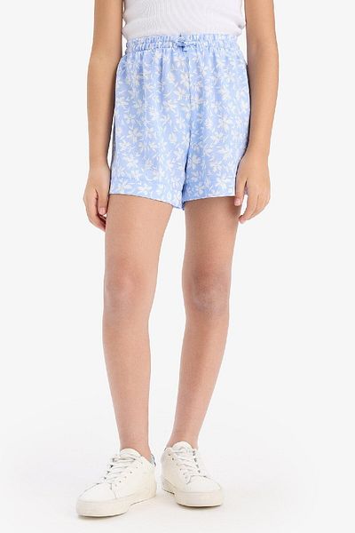 DeFacto Pantaloni scurți din viscoză cu modele florale pentru fete E0648a825hs