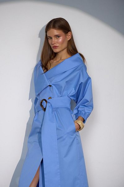 NOK İSTANBUL 100% Koton Lady Di Maxi Length Dress Bulut