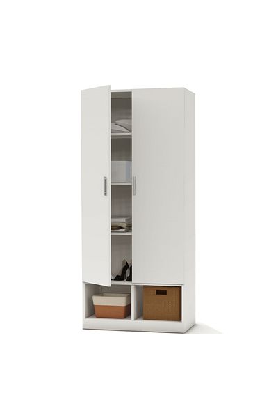 Mahmayi Modern 2 Door Wardrobe with Multiple Shelves