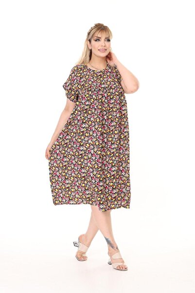 mervemoda Women's Plus Size Summer Woven Dress Tunic