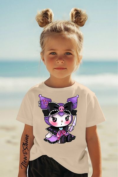 New Shine In Cart 6 and Above Purchases Get 1 T-Shirt as a Gift - Kuromi Printed Oversized Children's T-Shirt